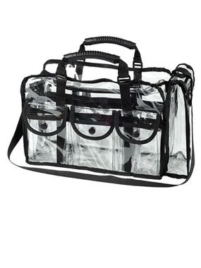 NWT Monda Studio MST 255 Large Classic Set Bag - Clear with Black Accents